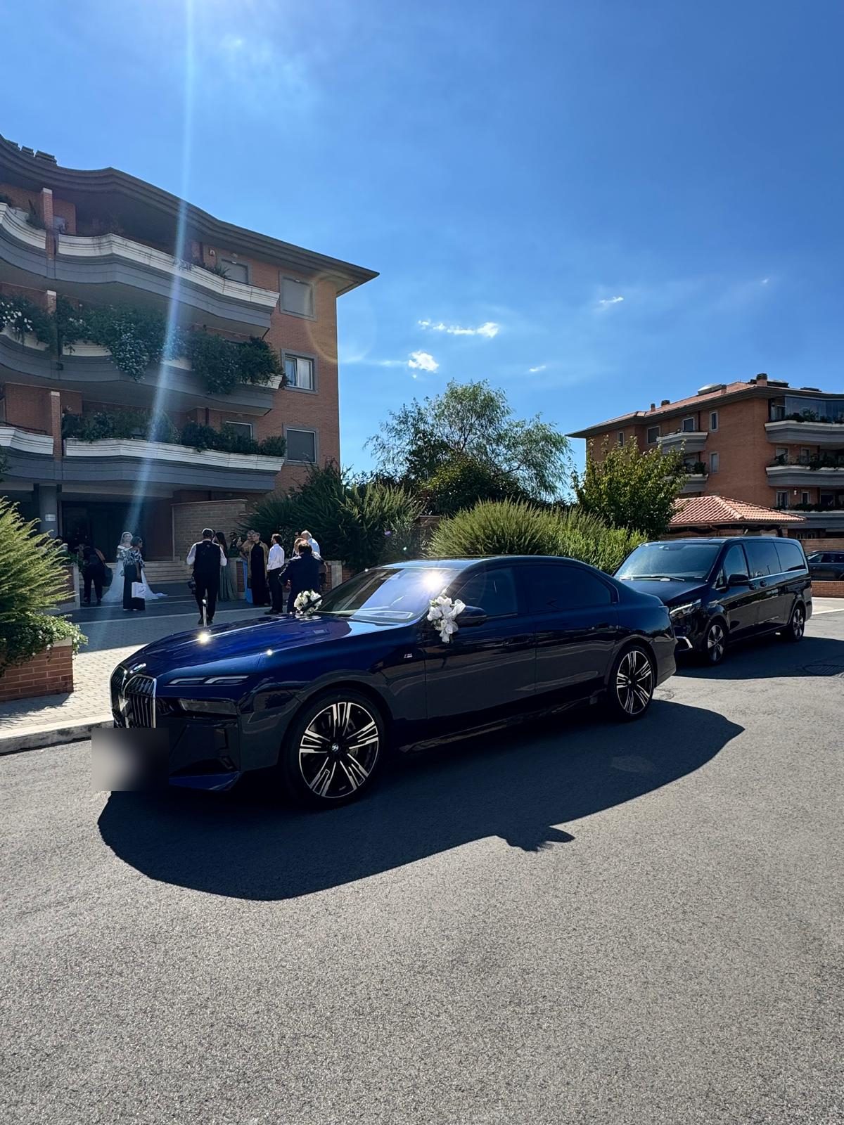 The wedding car after the ceremony