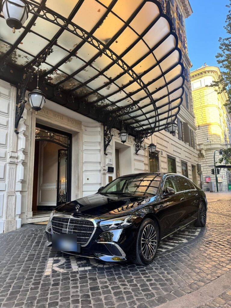 S-Class at the hotel door, ready to go