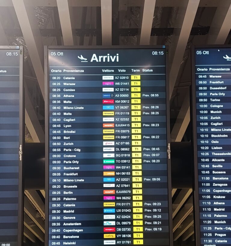 Il tabellone arrivi: seguiamo il tuo volo, anche se è in ritardo